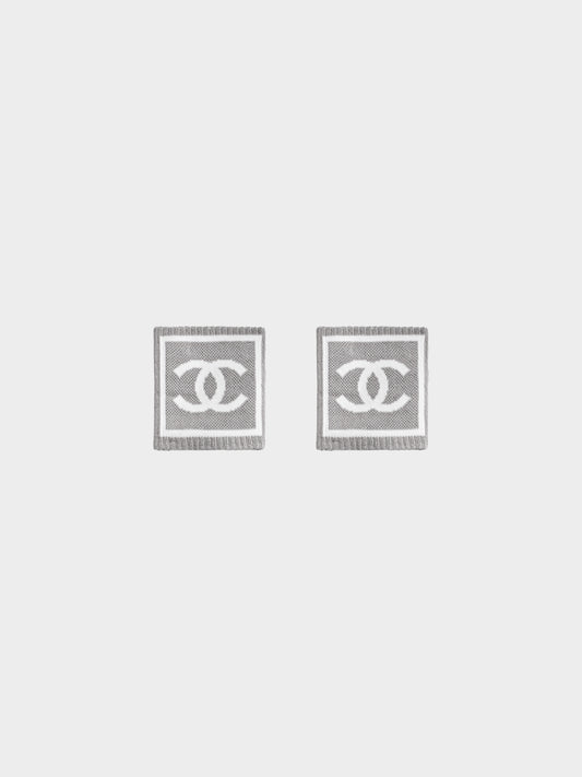 Chanel Sports Early 2000s Grey Cotton Antiperspirant Wristbands