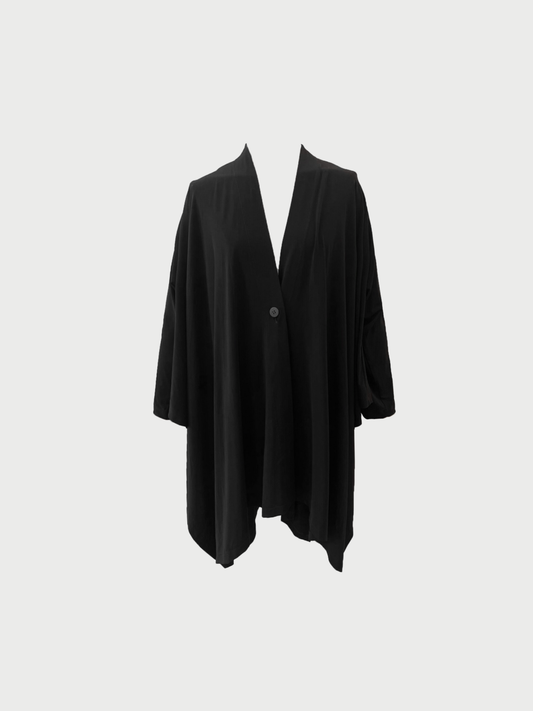 Issey Miyake 2020 Black Triacetate Blend Long Sleeve Cardigan