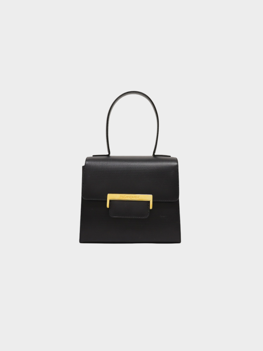 Yves Saint Laurent 2000s Black Leather Logo Mini Handbag
