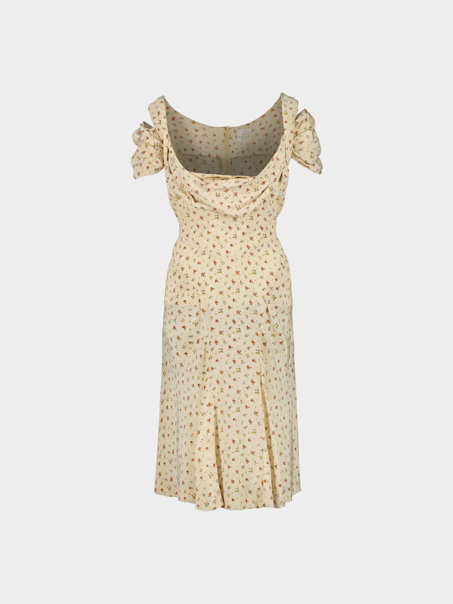 Vivienne Westwood 2000s Beige Floral Liberty Pattern Silk Dress