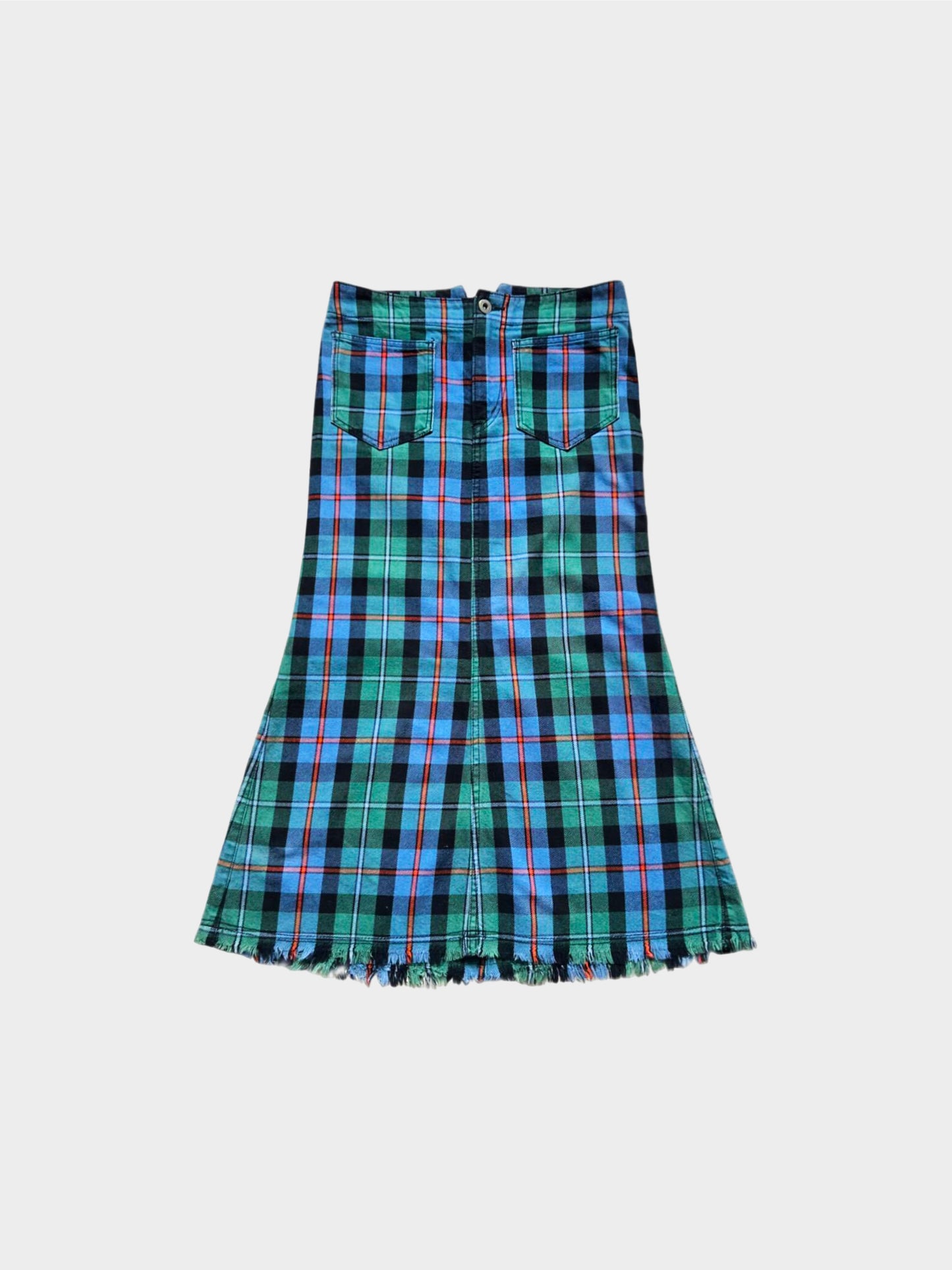 Junya Watanabe CDG AW 2004 Rare Archival Plaid Flare Long Skirt
