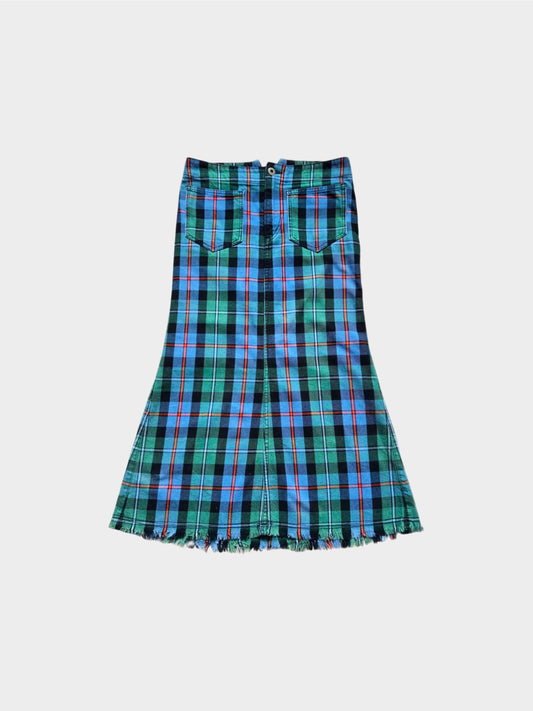 Junya Watanabe CDG AW 2004 Rare Archival Plaid Flare Long Skirt