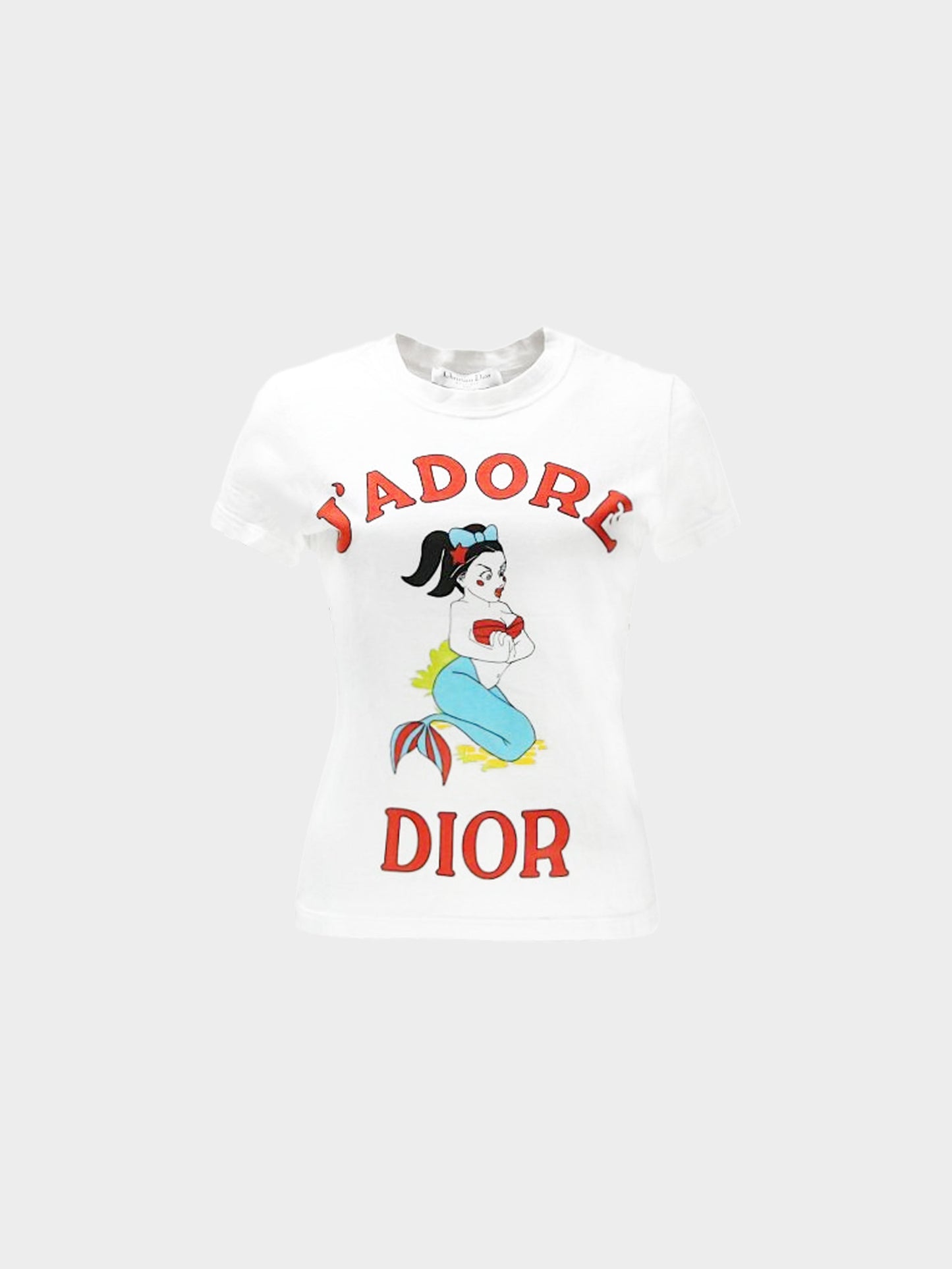 Christian Dior by John Galliano Summer Holiday Cruise 2002 J'adore Mermaid Print Graphic Tee