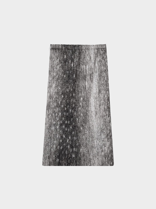 Issey Miyake Pleats Please FW 2003 Rare Grey Deer Print Skirt