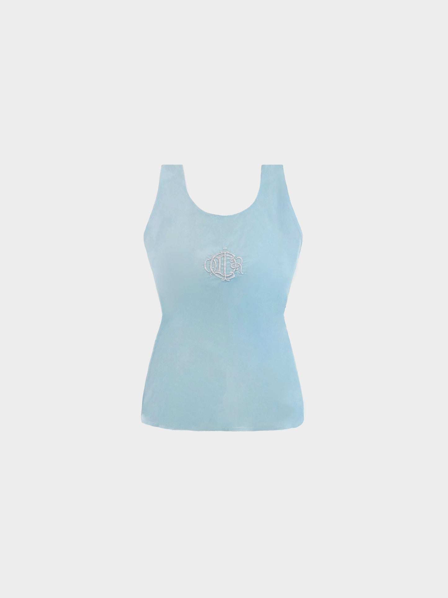 Christian Dior 2000s Blue Logo-embroidered Tank Top