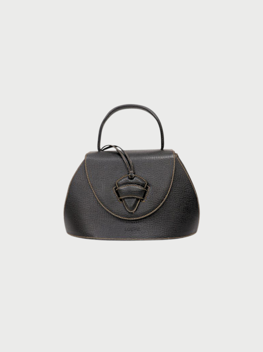 Loewe 1990s Black Leather Barcelona Handbag