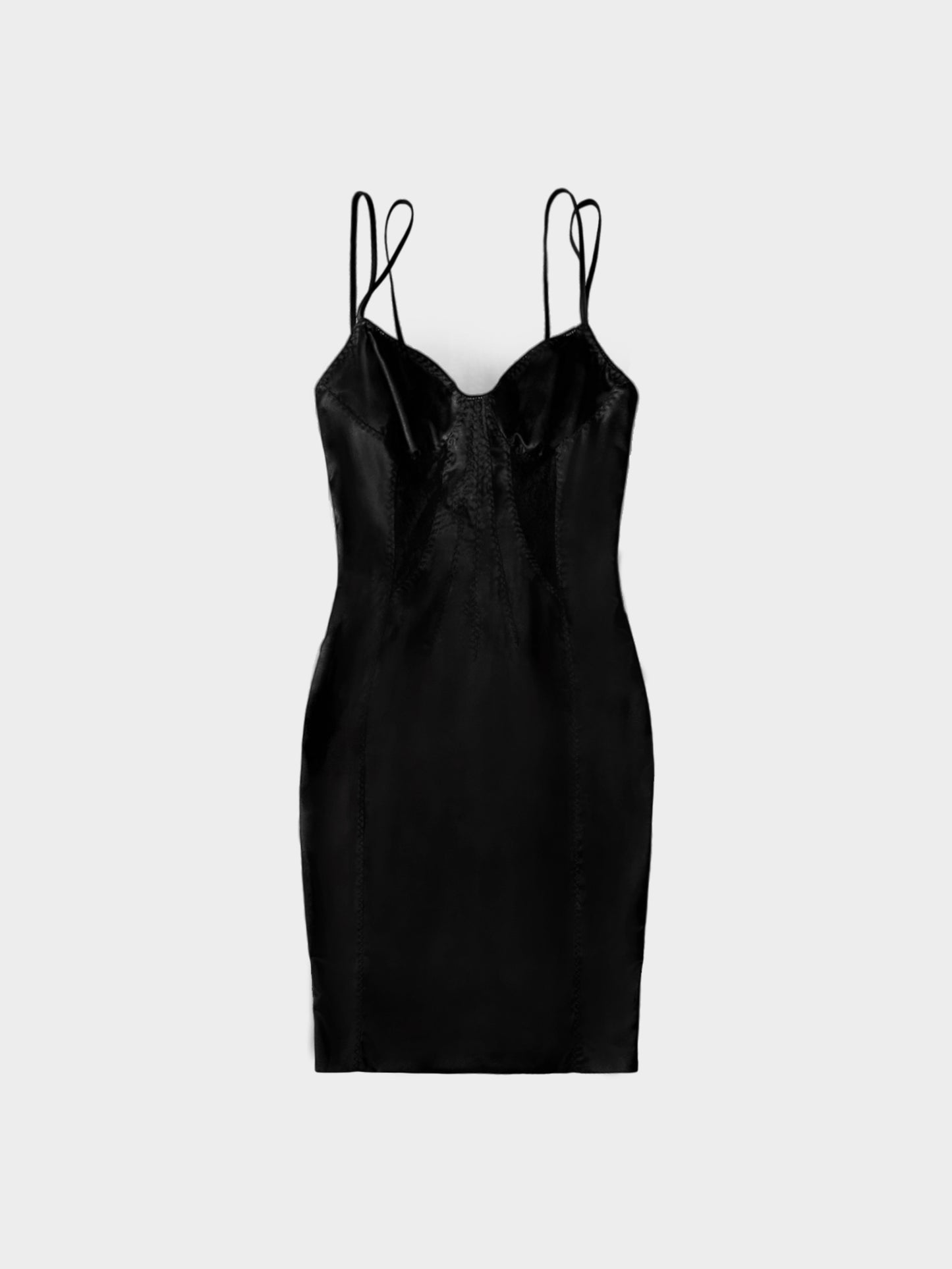 Dolce and Gabbana D&G 2000s Black Silk Bustier Dress