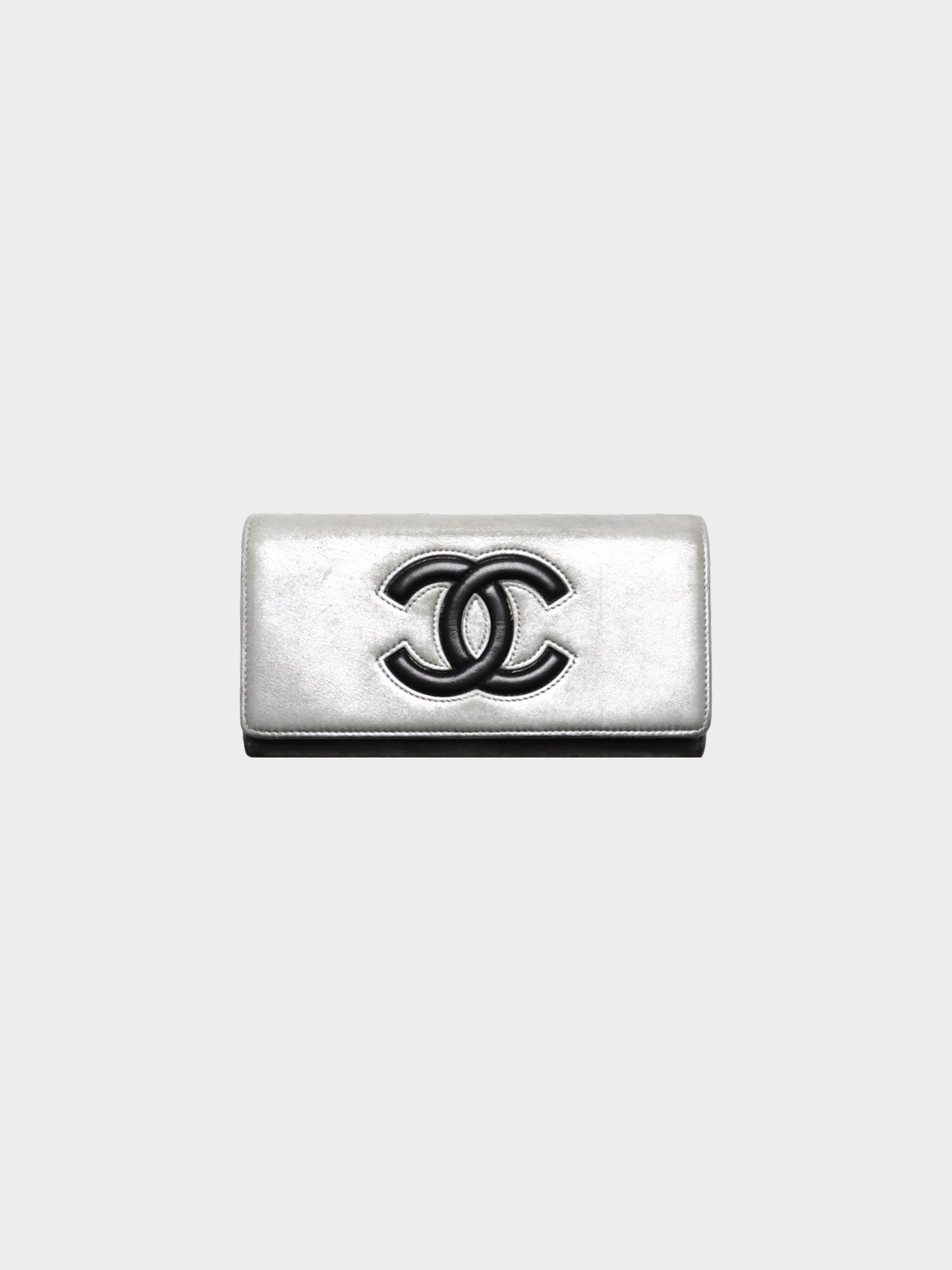Chanel 2016 Rare Metallic Silver Calfskin Wallet