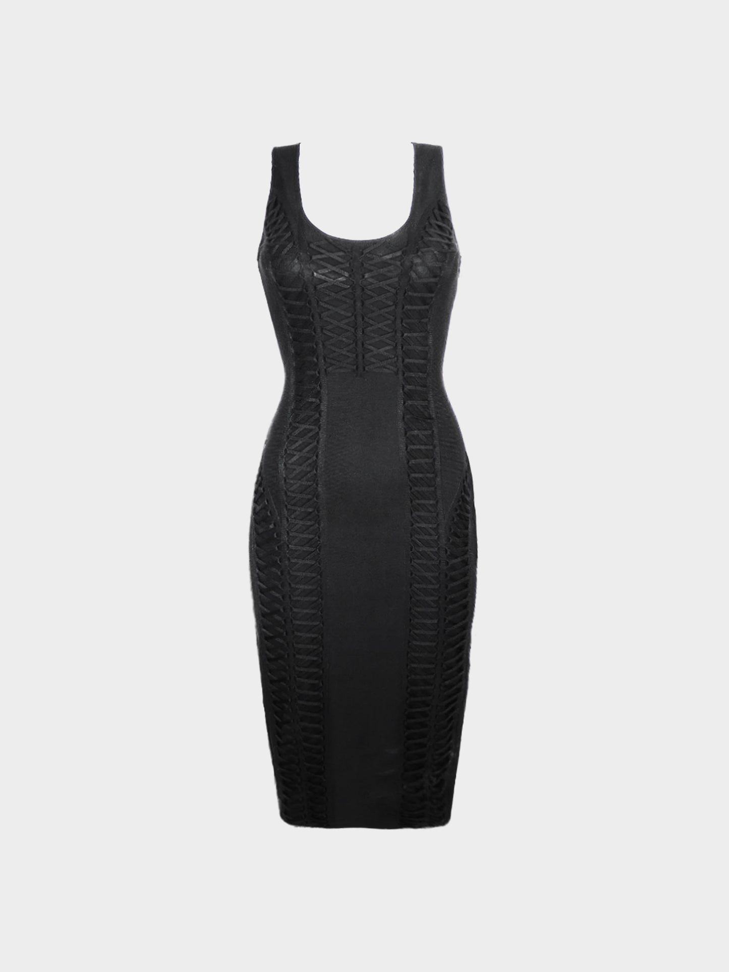 Christian Dior by John Galliano FW 2002 Black Bondage Laced Up Dress