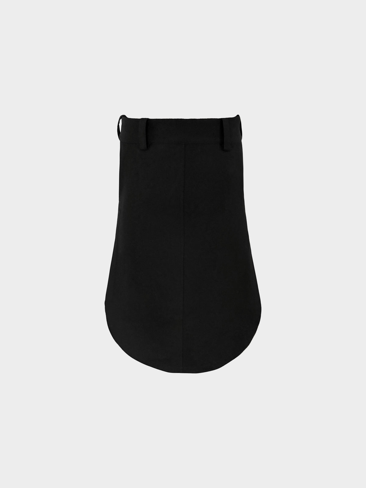 Celine by Phoebe Philo FW 2018 Black Curved Hem Wool Skirt