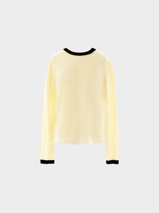 Chanel Fall 2002 Beige Cashmere Pull-over Knit Sweater