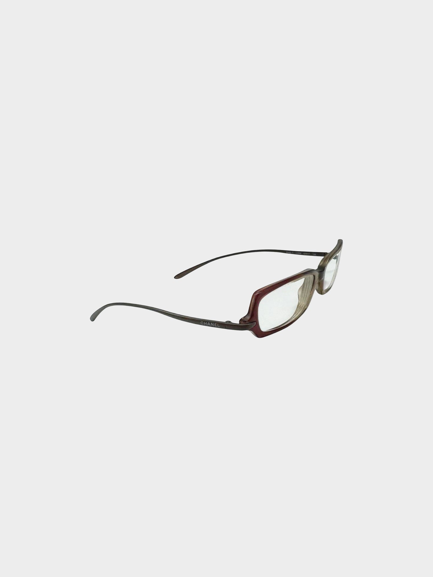 Chanel 1990s Gradient Red and Brown Vintage Glasses