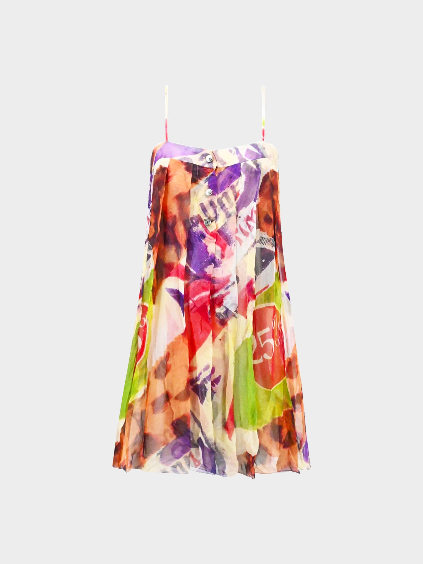 Christian Dior by John Galliano SS 2003 Victim 'Showgirls' Silk Chiffon Mini Dress