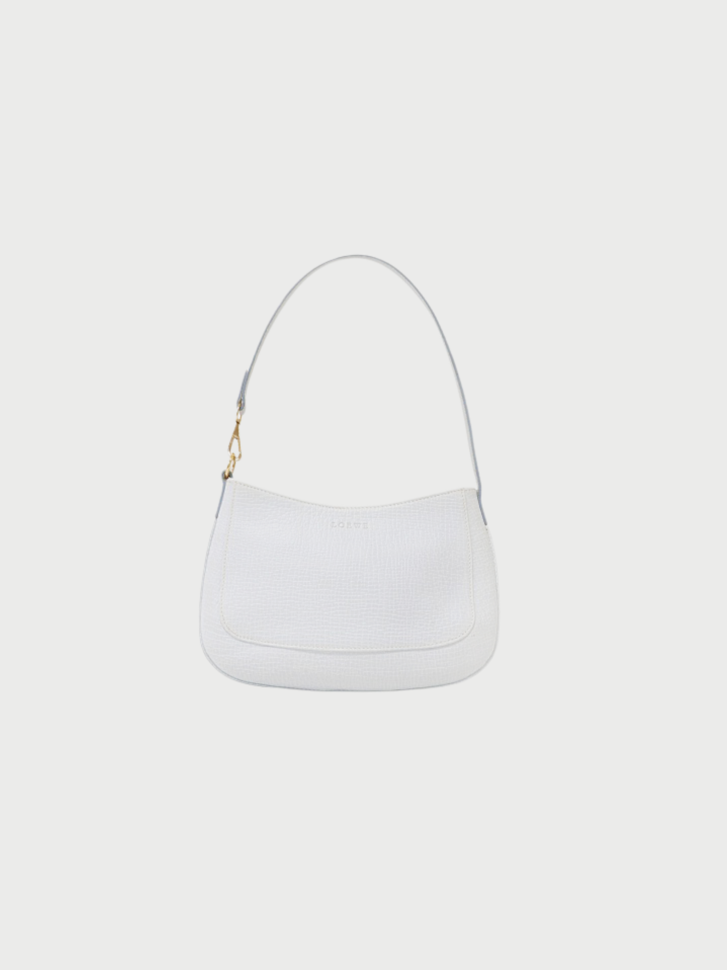 Loewe 2000s Light Blue Leather Logo One-Shoulder Bag
