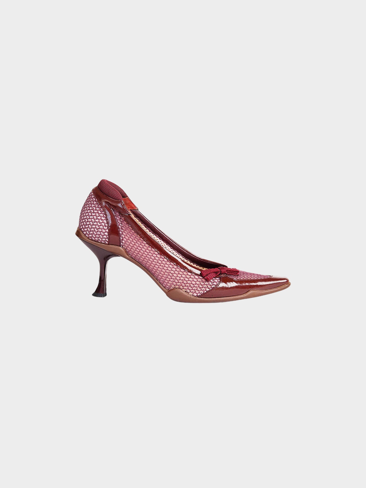 Prada SS 2000 Burgundy Mesh Heels
