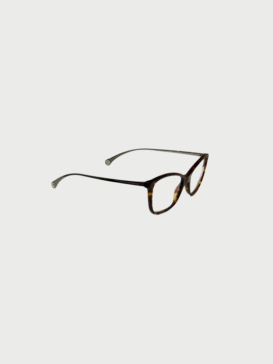 Chanel 2020s Dark Havana Acetate Butterfly Optical Frames