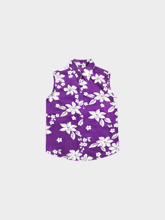 Miu Miu SS 2003 Purple Floral Buttoned Up Top