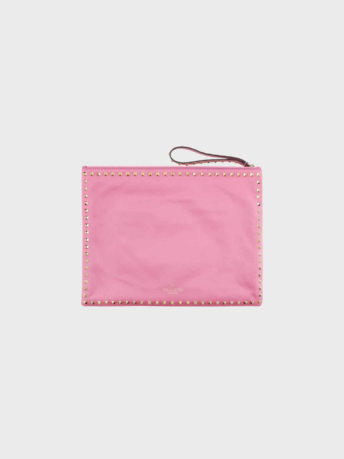 Valentino 2014 Raspberry Pink Leather Rockstud Clutch Bag