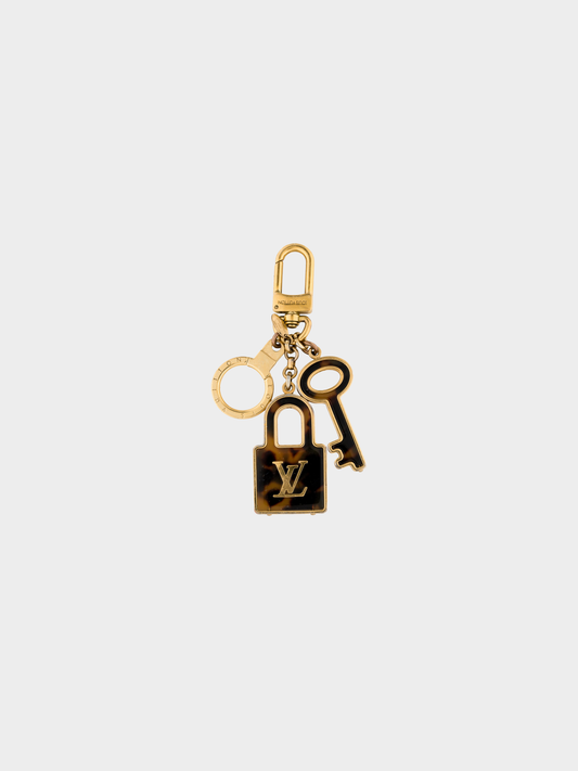 Louis Vuitton 2012 Gold Tortoiseshell Confidence Lock & Key Bag Charm