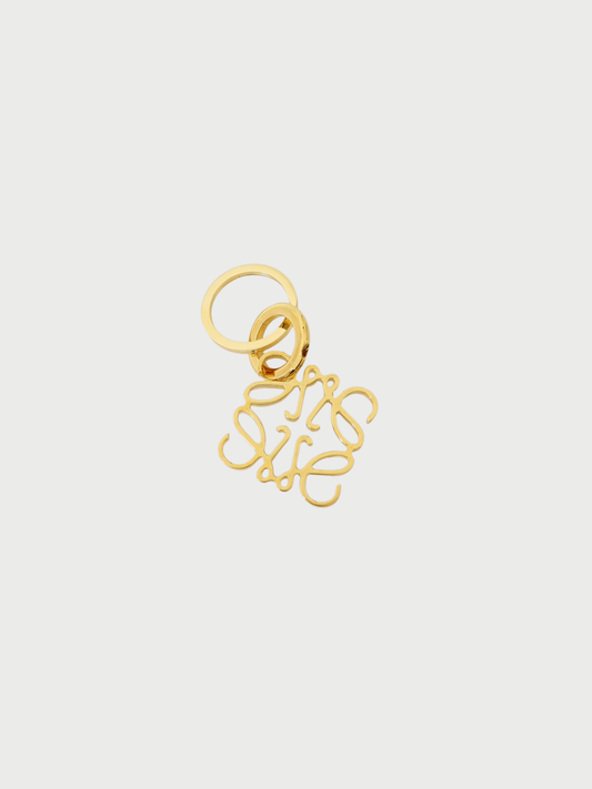 Loewe 2000s Gold Plated Metal Anagram Key Ring