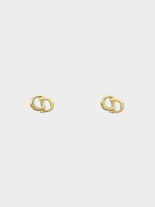 Christian Dior 2000s Gold CD Earrings