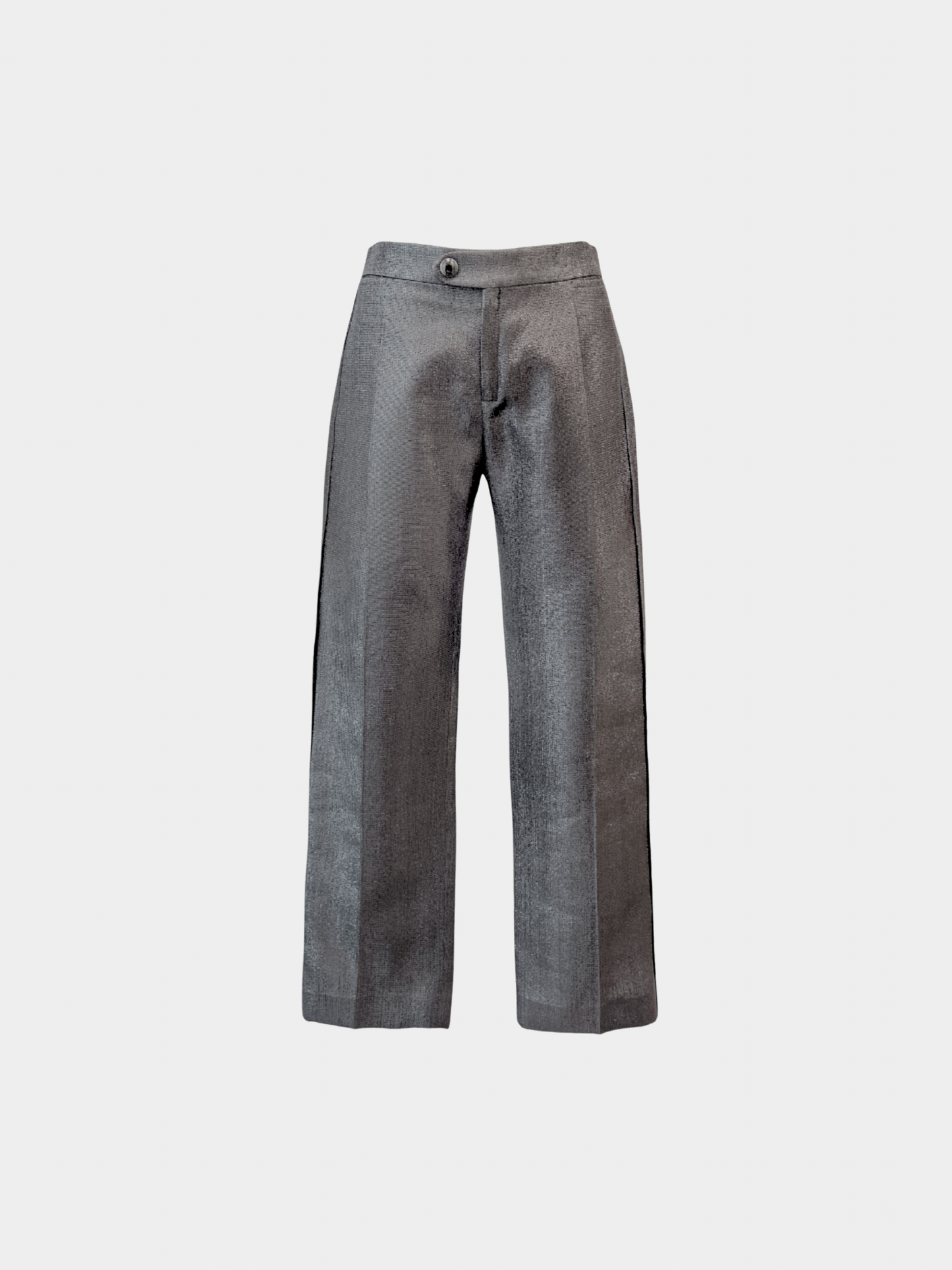 Chloé 2000s Taupe Metallic Acetate Silk Straight Leg Pants