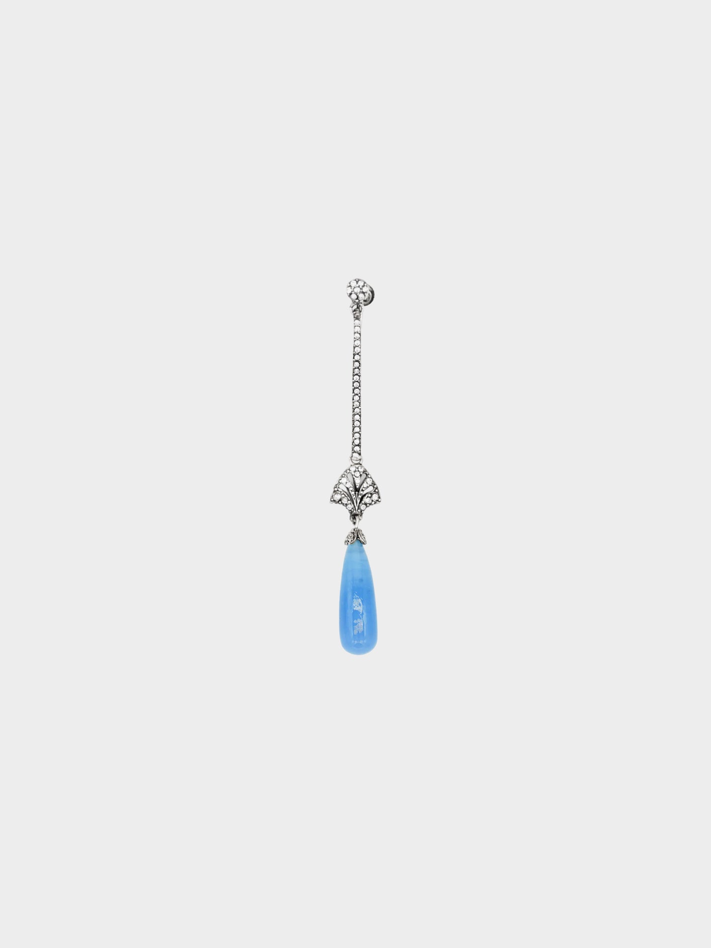 Christian Dior by John Galliano SS 1998 Rare Rhinestone and Blue Pearl Drop Ear Clip
