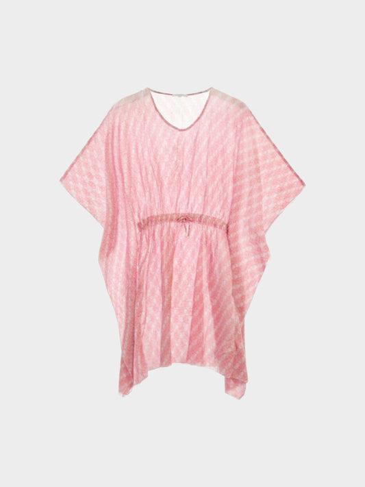Chloé Kids 2000s Pink and White Heart Logo Pattern Print Top/Dress