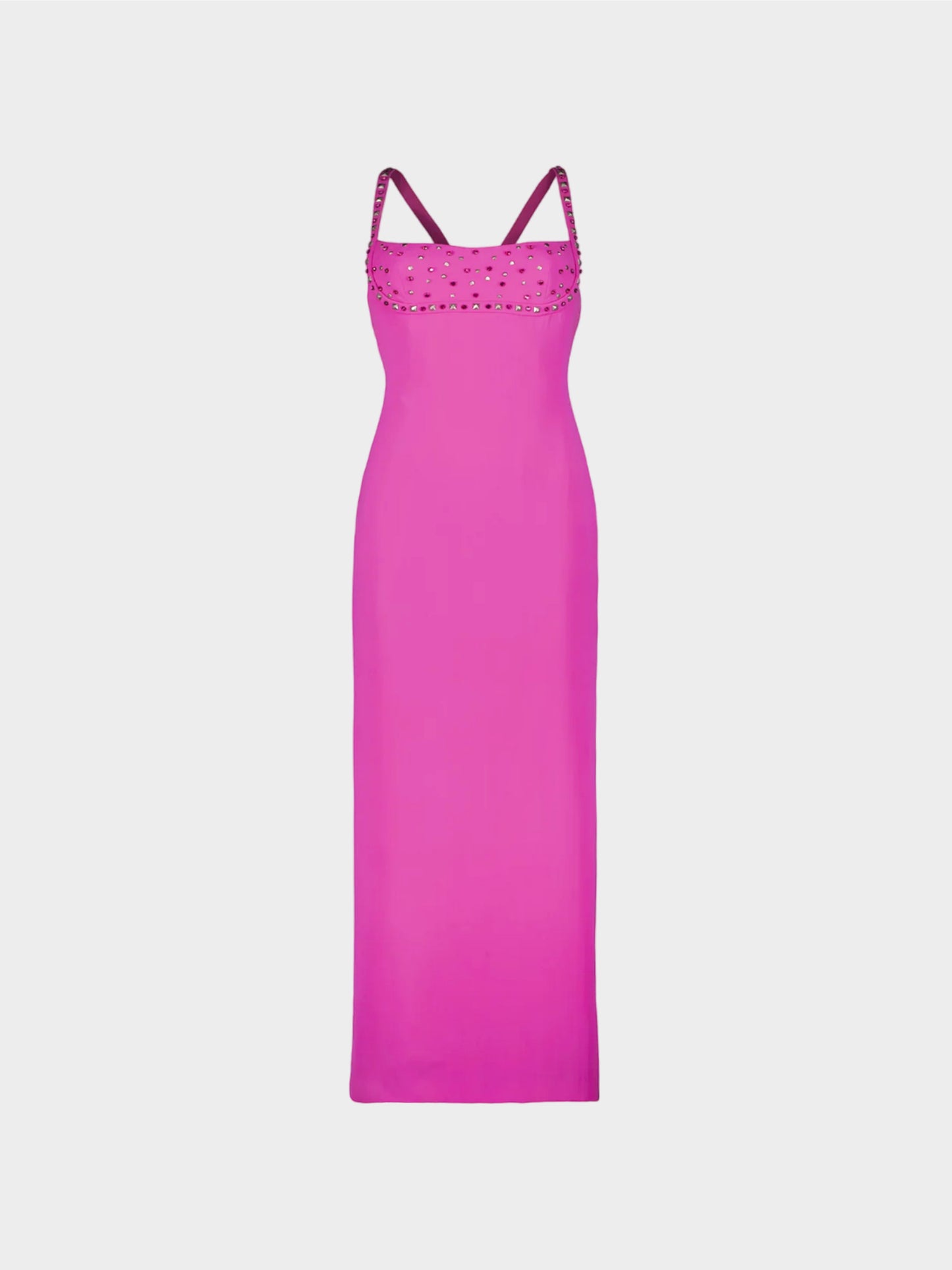 Gianni Versace 1998 Pink Studded Long Dress