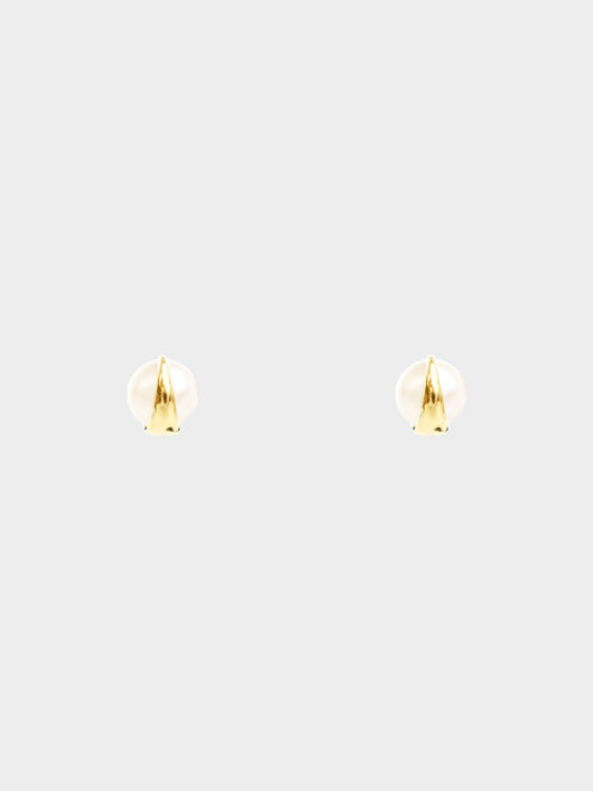 Chanel FW 1993 Gold and Faux Pearl Clip-on Earrings