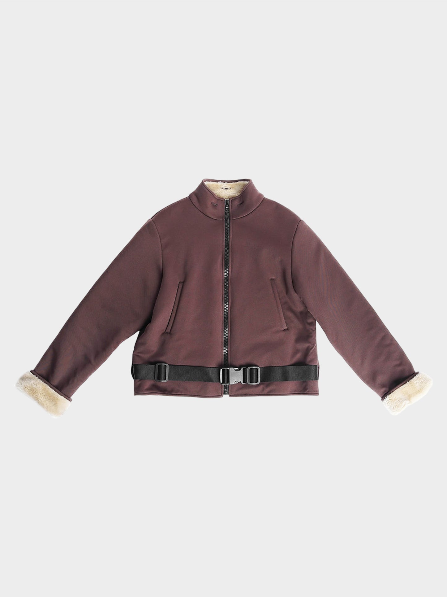 Miu Miu FW 1999 Fleece Lining Buckle Belt Jacket