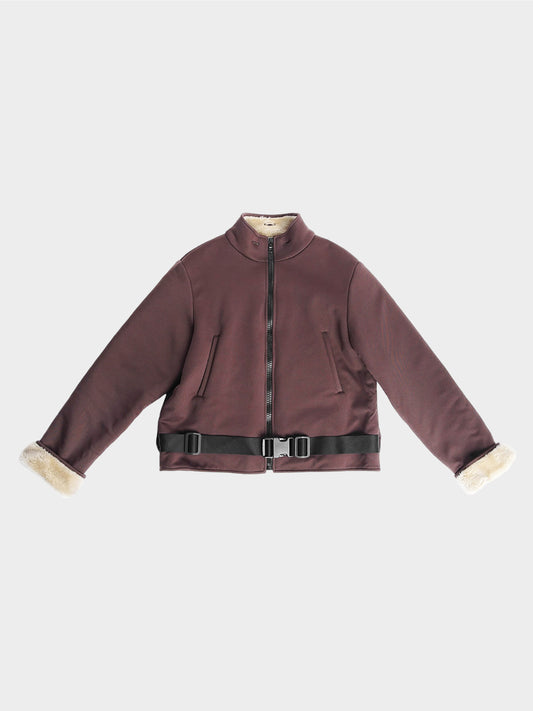 Miu Miu FW 1999 Fleece Lining Buckle Belt Jacket