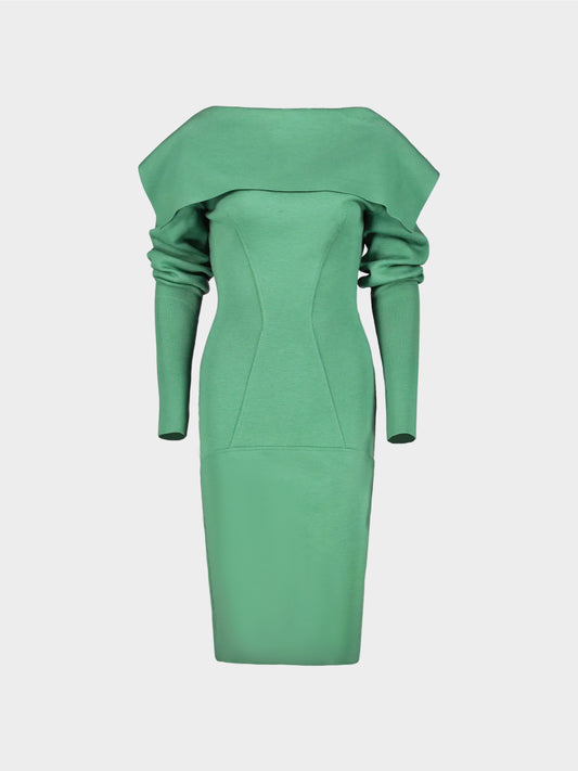 Azzedine Alaïa FW 1987 Green Wool Runway Dress