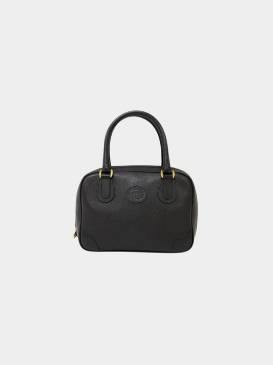 Gucci 1990s Black Interlocking Leather Handbag