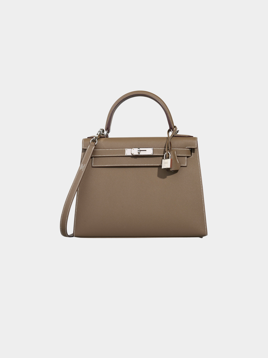 Hermès 2020s Gray Epsom Kelly 28 Sellier Bag