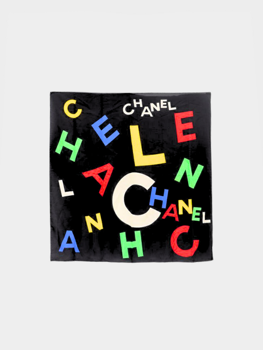 Chanel 2000s Multicolored Logo Scarf