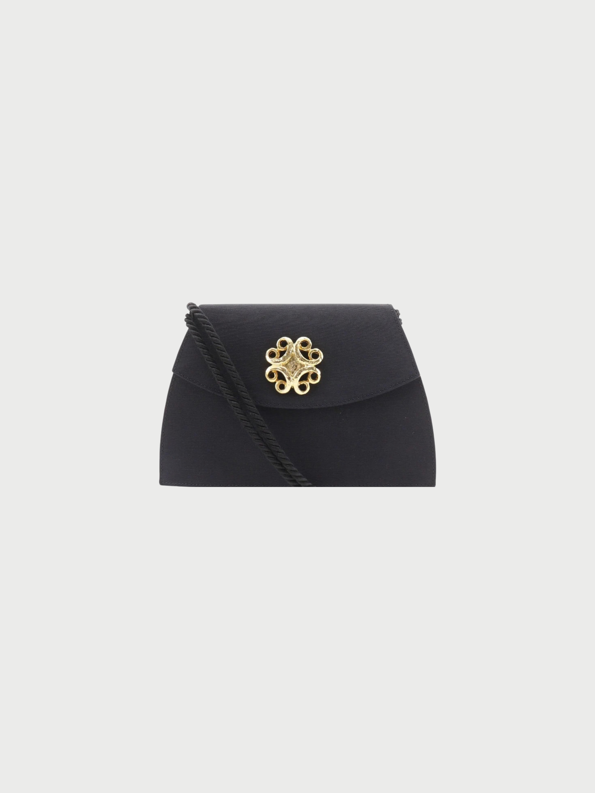 Yves Saint Laurent 2000s Black Cotton 2Way Party Shoulder Bag