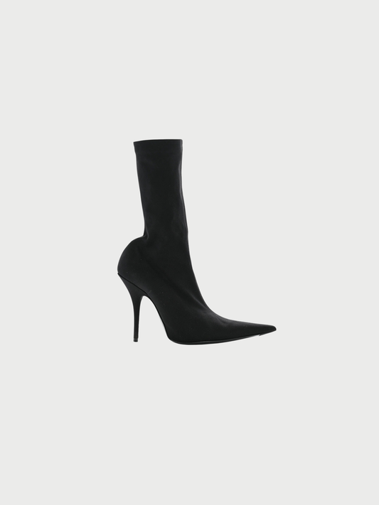Balenciaga 2010s Black Stretch Fabric Knife Bootie