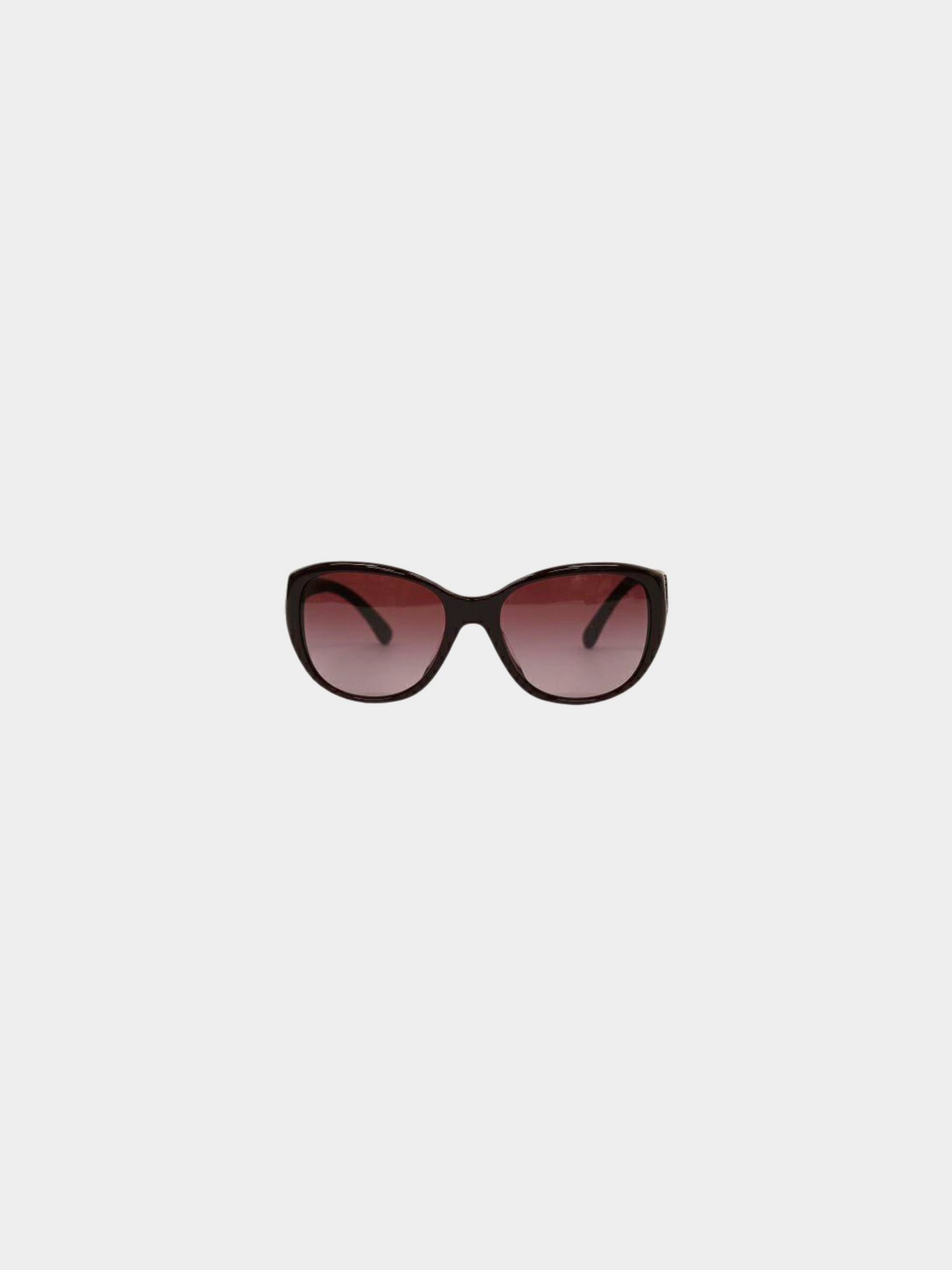 Chanel 2010s Bordeaux CC Matelasse Sunglasses