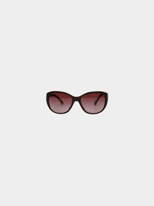 Chanel 2010s Bordeaux CC Matelasse Sunglasses