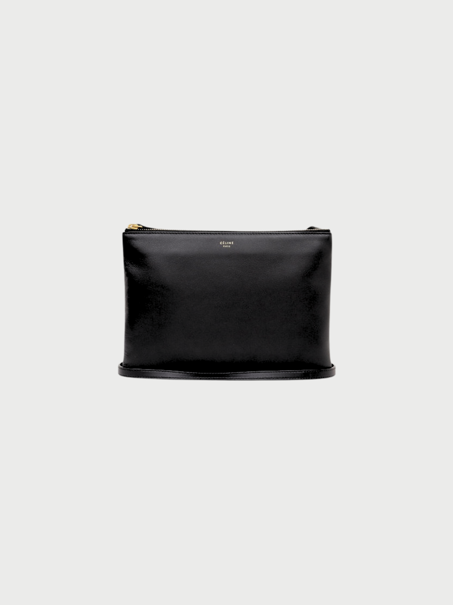 Celine 2000s Black Leather Trio Crossbody Bag
