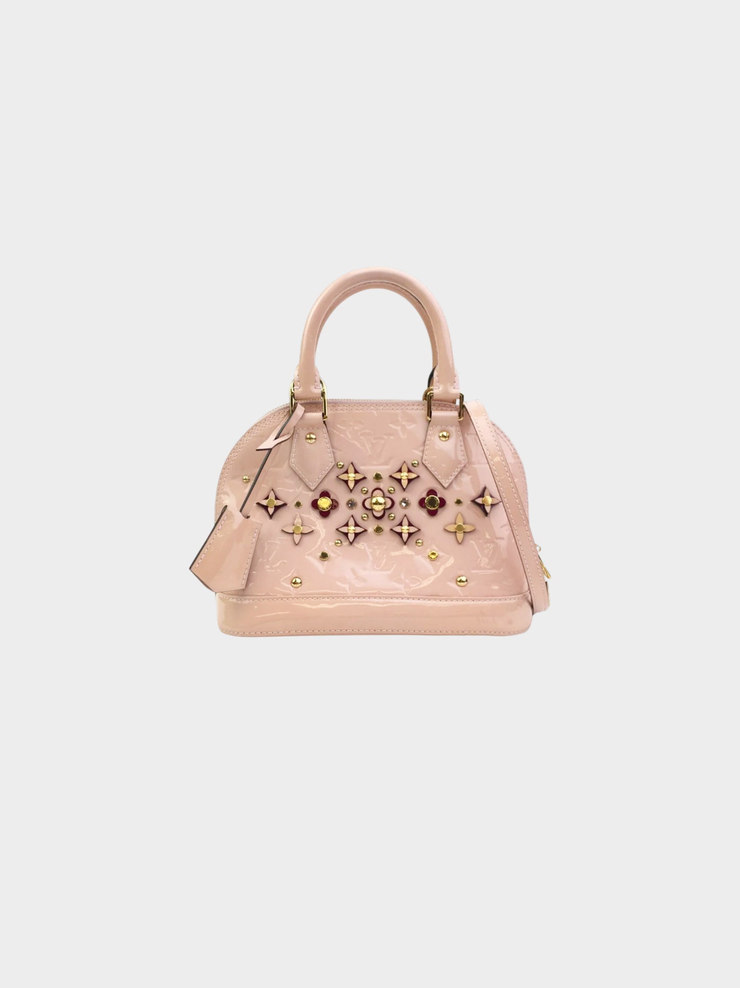 Louis Vuitton 2018 Pink Monogram Vernis Flowers Alma BB Bag