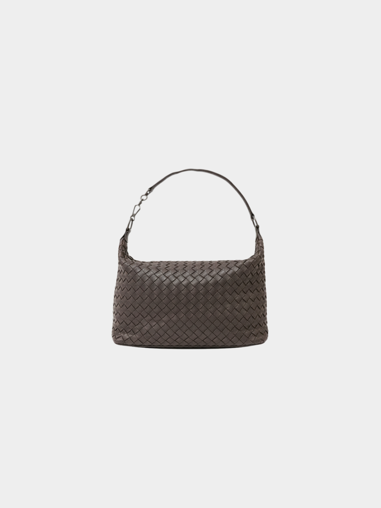 Bottega Veneta 2000s Brown Intrecciato Leather One-Shoulder Bag