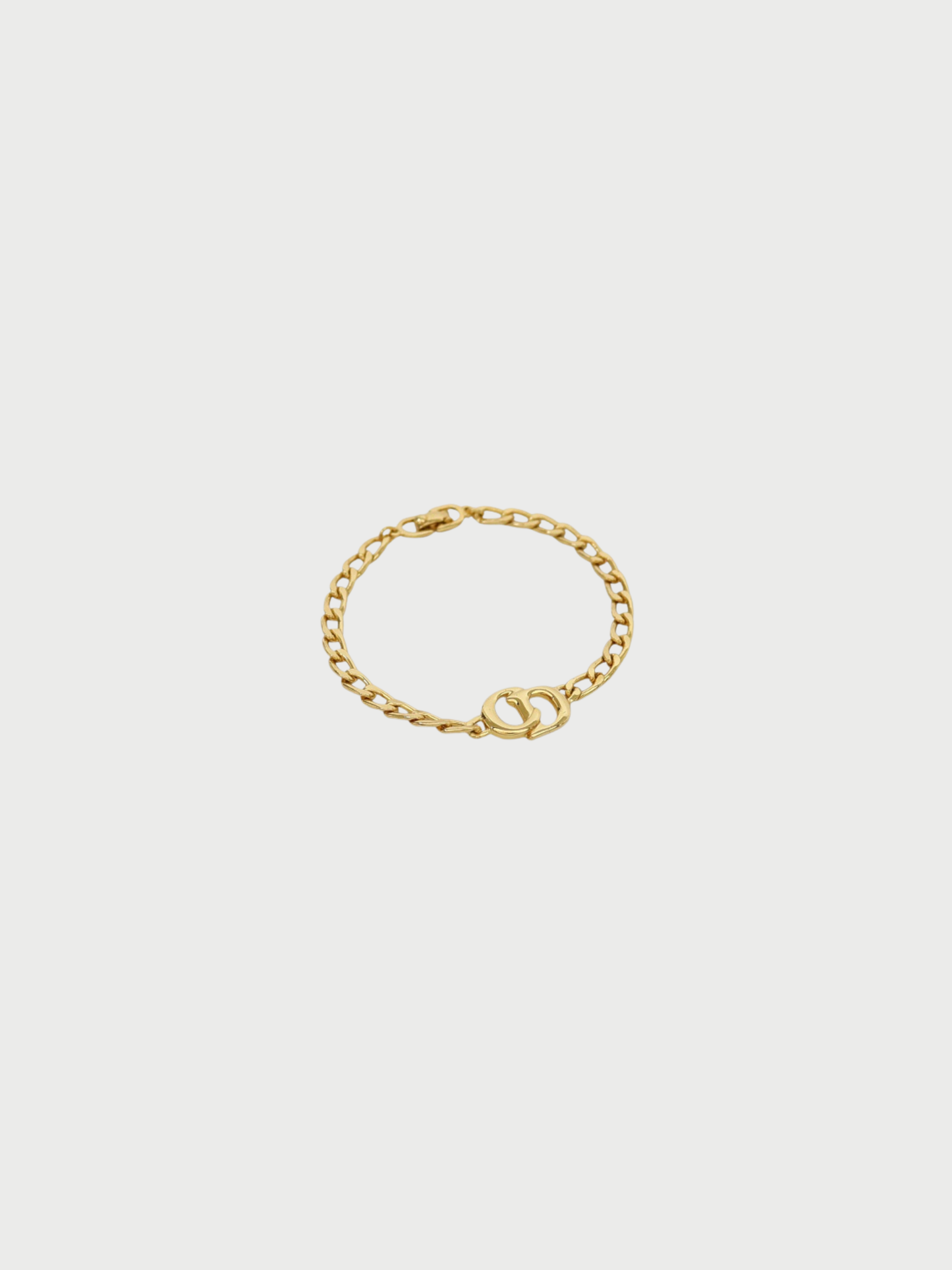 Christian Dior 2000s Gold Plated Metal CD Bracelet