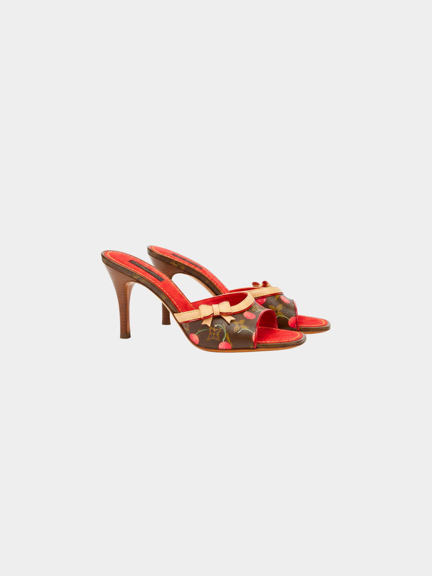 Louis Vuitton 2005 Takashi Murakami Cerises Monogram Bow Heels