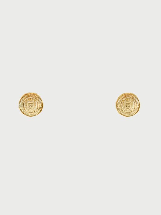 Chanel 1990s Gold Plated 31 Rue Cambon Earrings