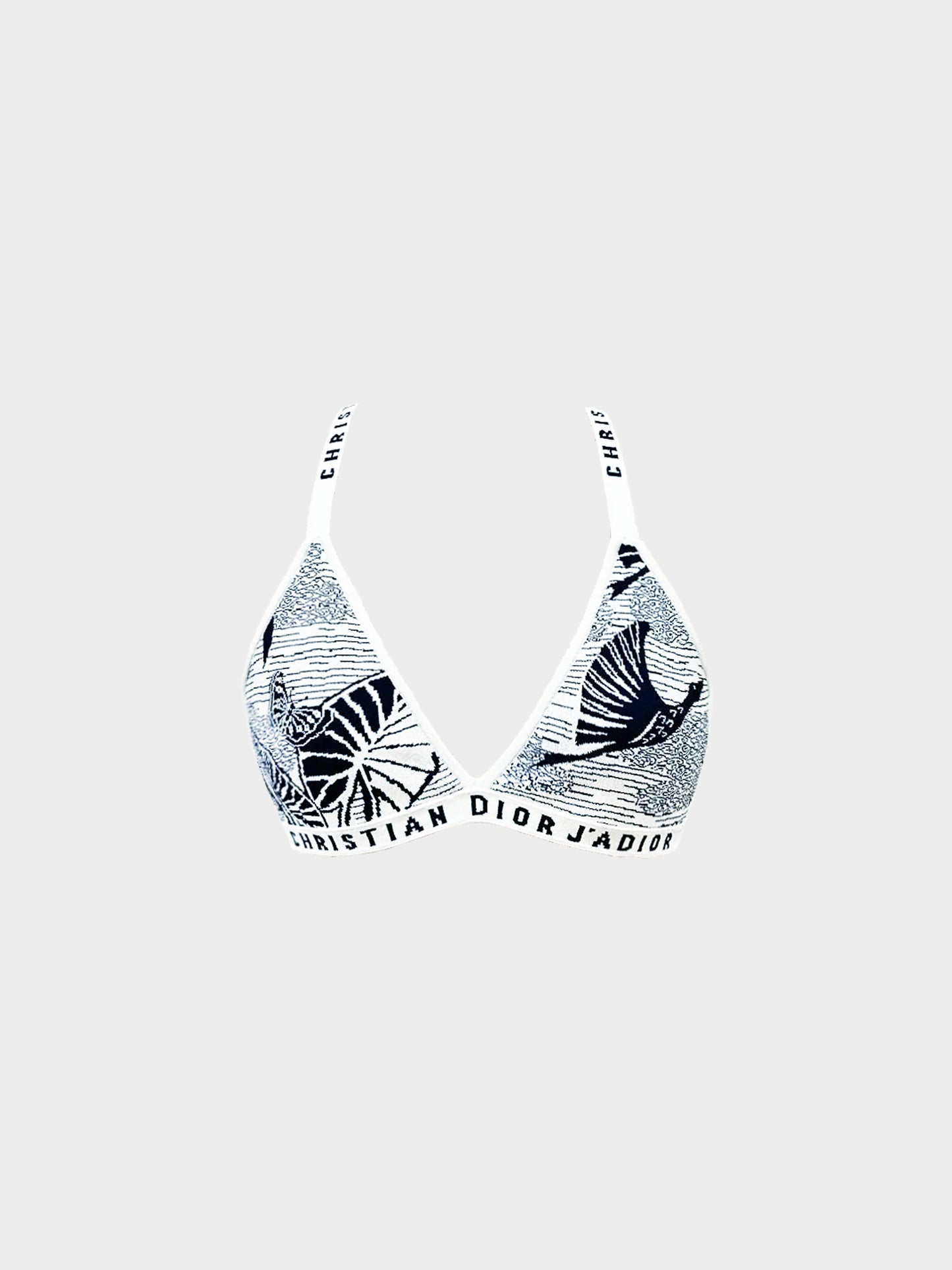 Christian Dior 2010s Navy and White J’Adior Knitted Bralette