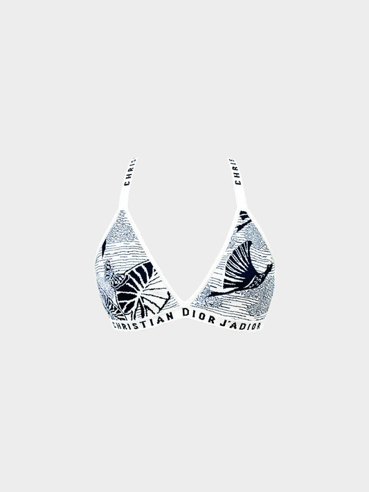 Christian Dior 2010s Navy and White J’Adior Knitted Bralette