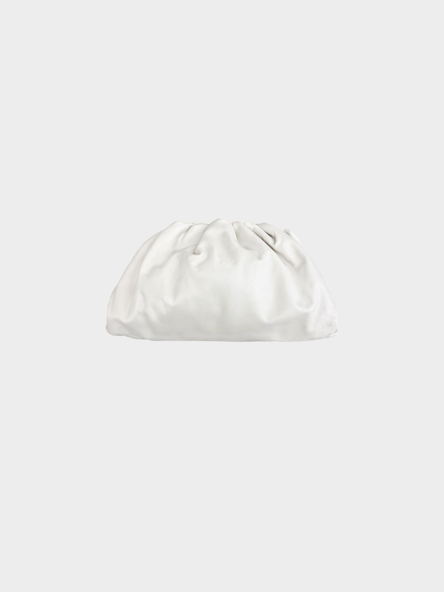 Bottega Veneta Early 2010s Off White Matte Leather Pouch Bag