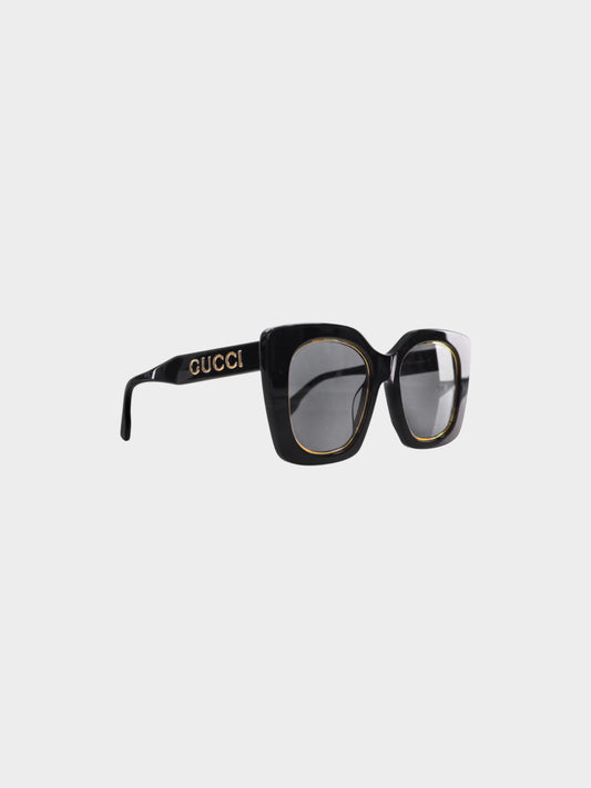 Gucci 2022 Black and Gold GG1151S Cat-eye Sunglasses
